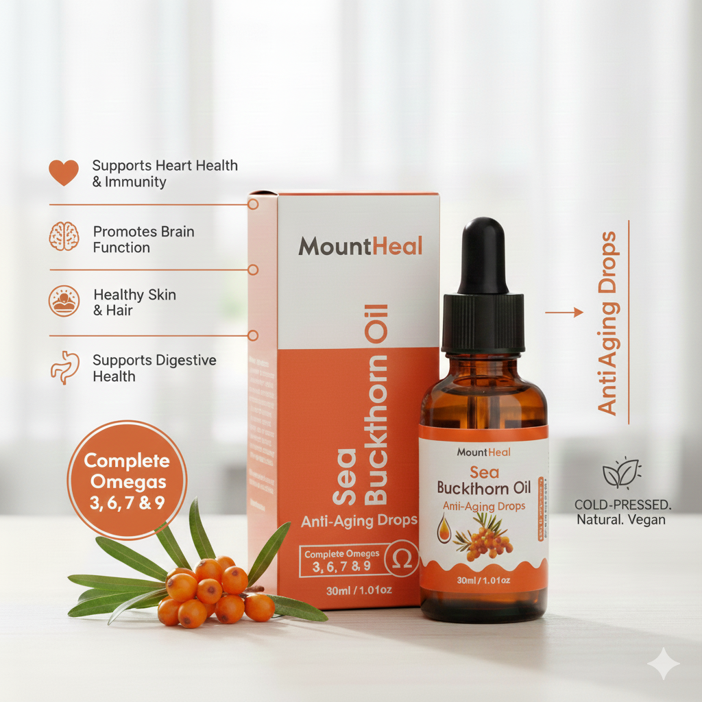 Pure Sea Buckthorn Oil - Cold-Pressed, Pure & Nutrient-Rich | MountHeal