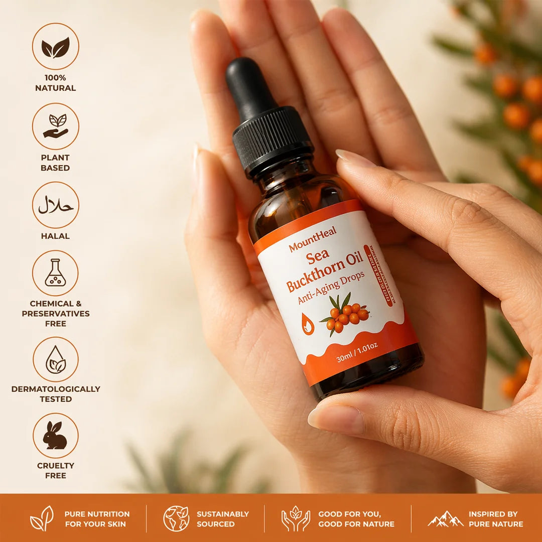 100% Pure Sea Buckthorn Oil - Cold-Pressed, Pure & Nutrient-Rich