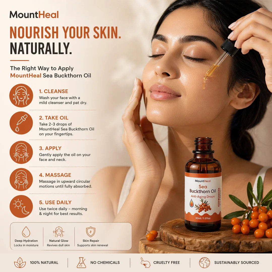 100% Pure Sea Buckthorn Oil - Cold-Pressed, Pure & Nutrient-Rich