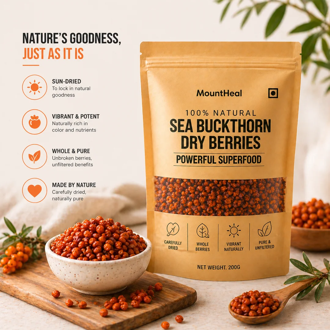 Premium Sea Buckthorn Dried Berries – 100% Natural (200g Pack)