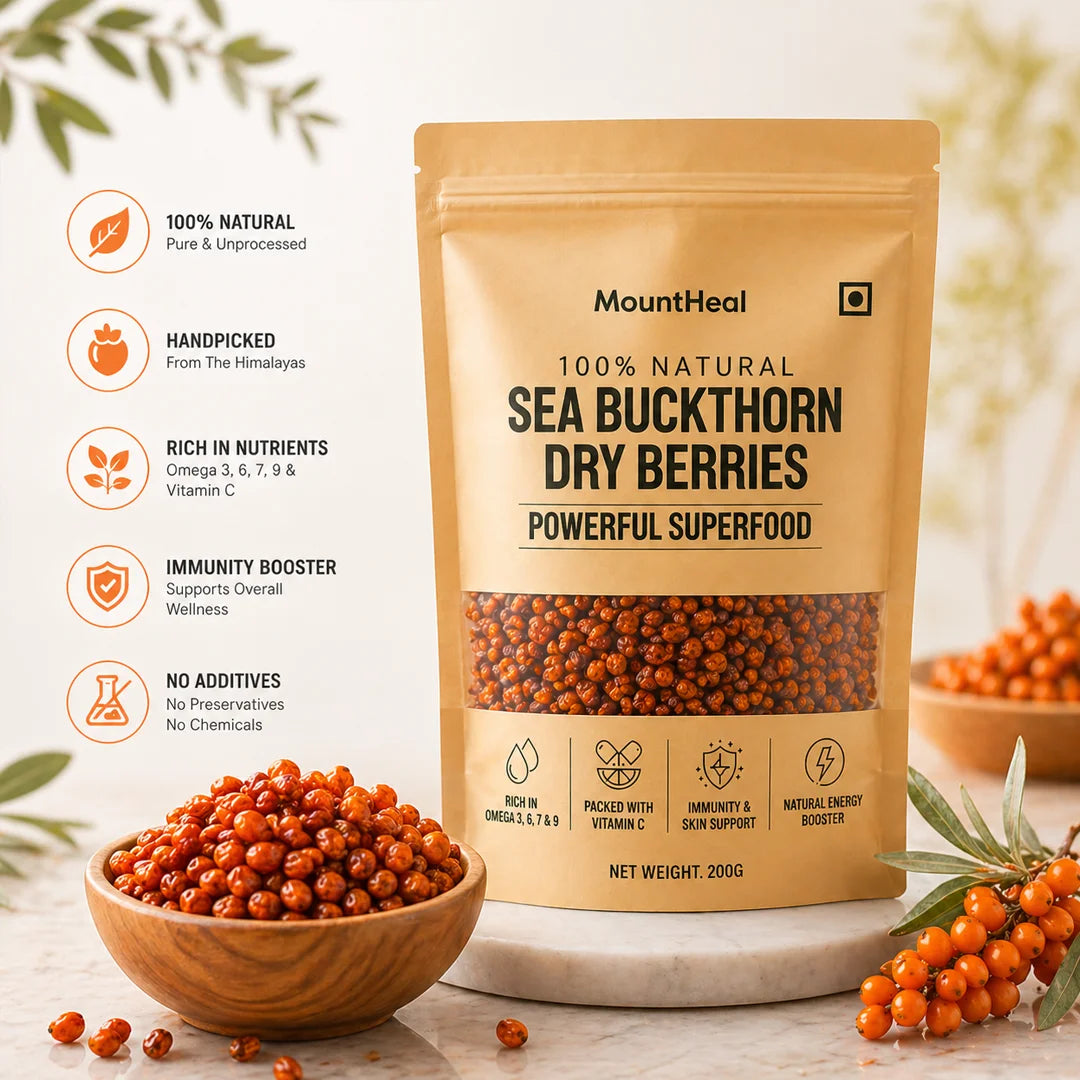 Premium Sea Buckthorn Dried Berries – 100% Natural (200g Pack)